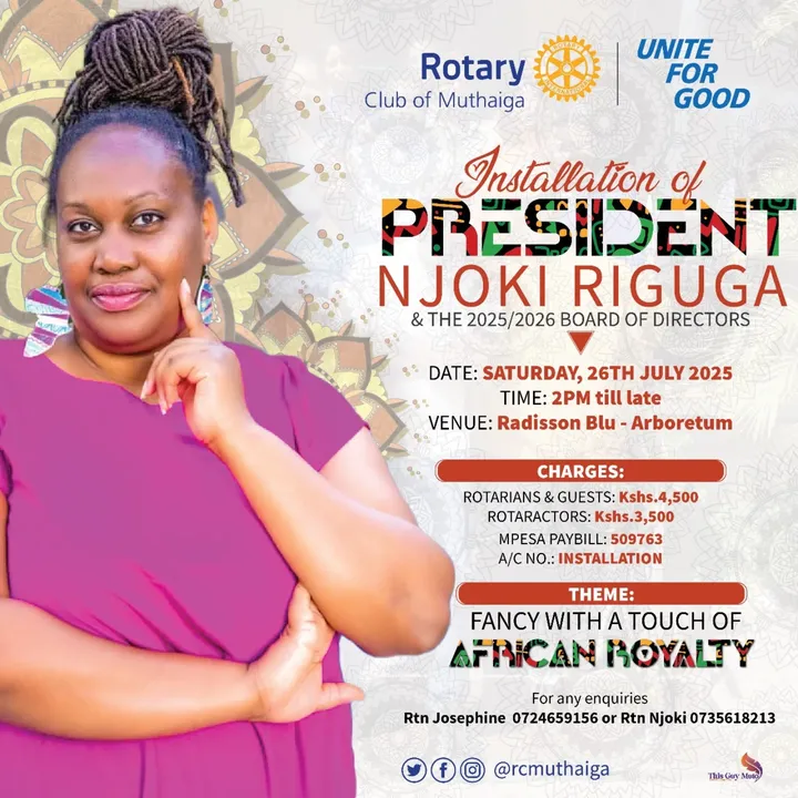 Installation of President Njoki Riguga & The 2025/2026 Board of Directors